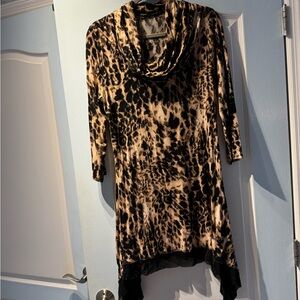 Tunic dress leopard print large size. Made in China